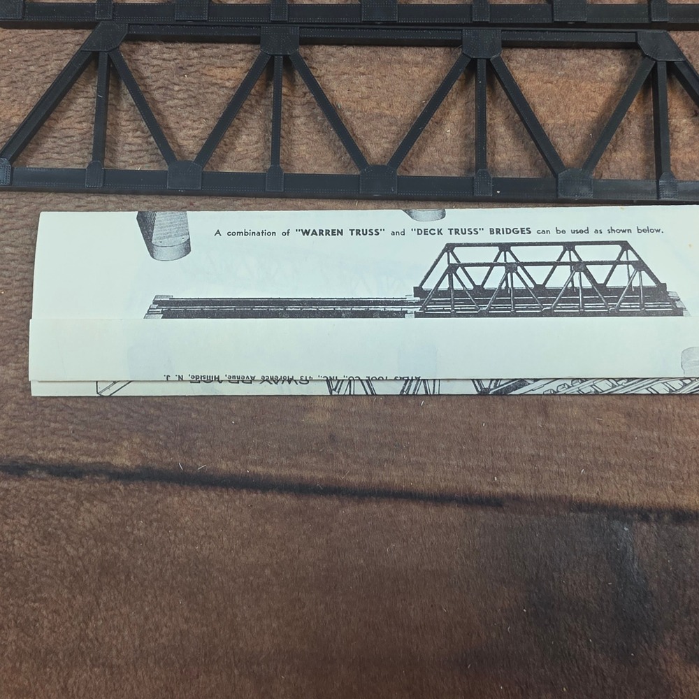 Atlas Warren Truss Bridge HO Scale Black Excellent Prefabricated Kit 83-150 - Picture 4 of 10